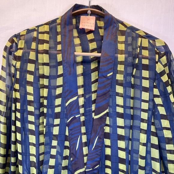 Patricia Schmidt Green Blue Patterned Bathing Suit Swim Cover Up Size Medium - Picture 4 of 9